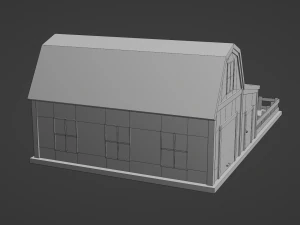 Barn With Pen 3D Model