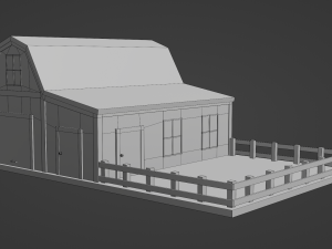 Barn With Pen Modello 3D