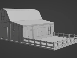 Barn With Pen 3D Model