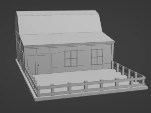 Barn With Pen 3D Model