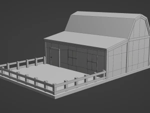 Barn With Pen 3D Model