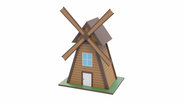 Windmill Model 3D .c4d .max .obj .3ds .fbx .stl .blend 
