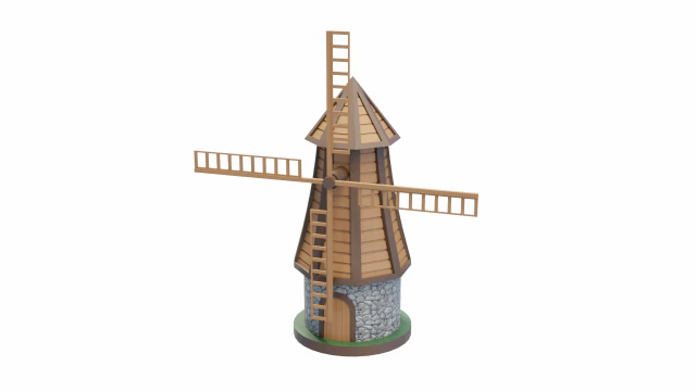Windmill 2 3D Model .c4d .max .obj .3ds .fbx .stl .blend 
