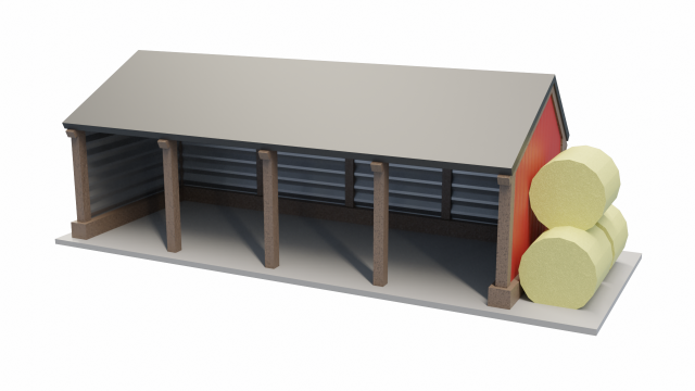 Pole Barn 3D Модель .c4d .max .obj .3ds .fbx .stl .blend 