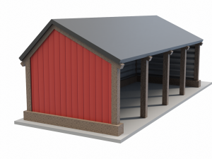 Pole Barn 3D Модель