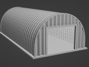 Metal Farm Shed 3D Model