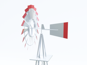 Metal Frame Windmill Model 3D