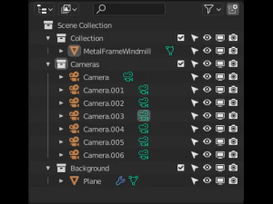 Metal Frame Windmill 3D Model