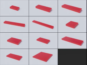 Lego Brick Tile Collection 3D Model