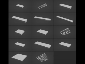 Lego Brick Tile Collection 3D Model