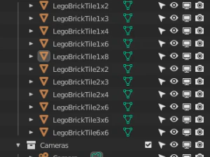 Lego Brick Tile Collection 3D Model