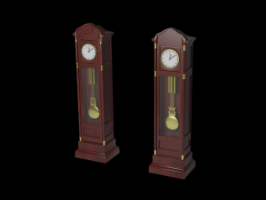 Grandfather Clock Set 3D Model