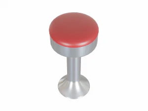 Ретро Барный Стул 2 3D Модель