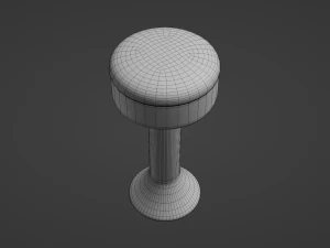 Ретро Барный Стул 2 3D Модель