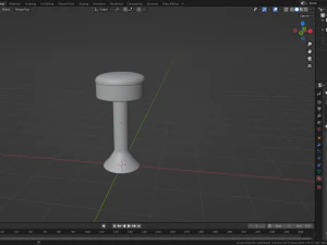 Ретро Барный Стул 2 3D Модель