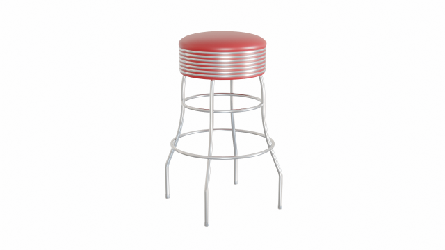 Retro Bar Stool 3 Modelo 3D .c4d .max .obj .3ds .fbx .stl .blend 