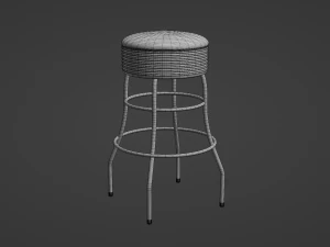 Taburete de bar retro 3 Modelo 3D