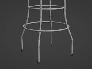 Taburete de bar retro 3 Modelo 3D