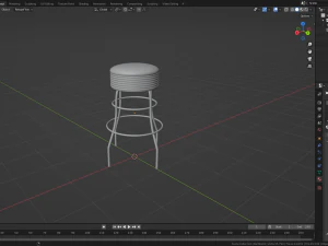 Taburete de bar retro 3 Modelo 3D
