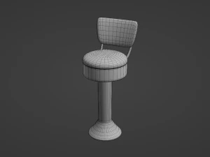 Taburete de bar retro 6 Modelo 3D
