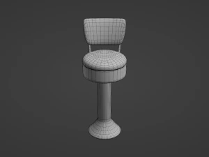 Taburete de bar retro 6 Modelo 3D