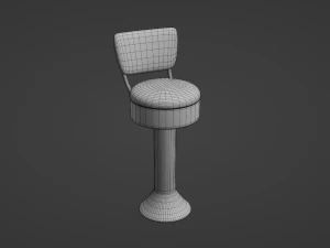 Taburete de bar retro 6 Modelo 3D