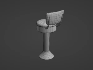 Taburete de bar retro 6 Modelo 3D