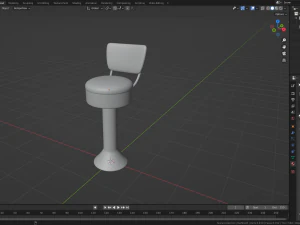 Taburete de bar retro 6 Modelo 3D