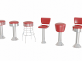 Retro Bar Stool Collection Modelo 3D