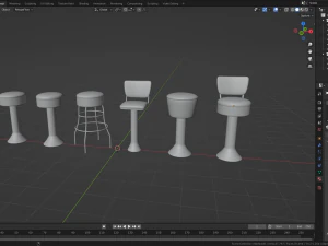 Retro Bar Stool Collection 3D Model