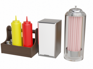 Condiment Collection 3D Model