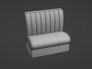 Retro Diner Booth 1 3D Model