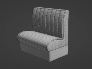 Retro Diner Booth 1 3D Model