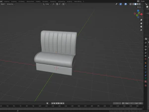 Retro Diner Booth 1 3D Model