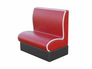 Retro Diner Booth 2 3D Model