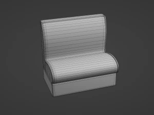 Retro Diner Booth 2 3D Model