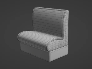 Retro Diner Booth 2 3D Model