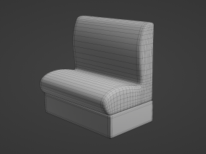 Retro Diner Booth 3 3D Model