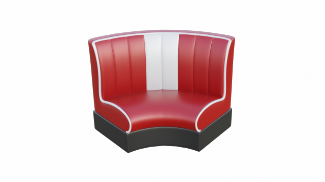 Retro Diner Circular Booth 3D Model .c4d .max .obj .3ds .fbx .stl .blend 