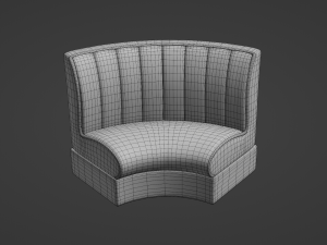 Retro Diner Circular Booth 3D Model