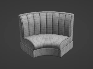 Retro Diner Circular Booth 3D Model