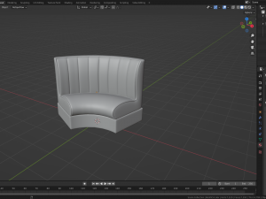 Retro Diner Circular Booth 3D Model