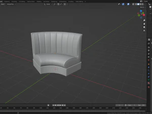 Retro Diner Circular Booth 3D Model