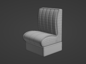 Retro Diner Single Booth 3D Model