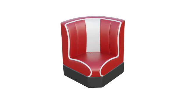 Retro Diner Square Booth 3D Model .c4d .max .obj .3ds .fbx .stl .blend 