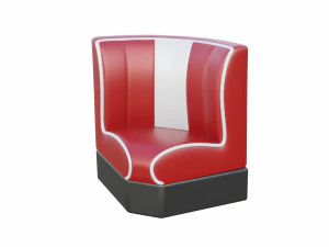 Retro Diner Square Booth 3D Model