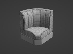 Retro Diner Square Booth Modelo 3D
