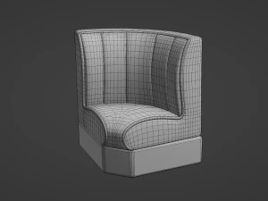 Retro Diner Square Booth 3D Model