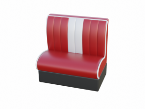 Retro Diner Booth and Table Set Modelo 3D