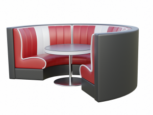 Retro Diner Circular Booth Set Modelo 3D